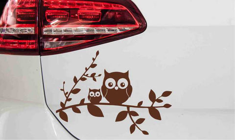 Eulen auf Ast Autoaufkleber