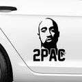 2Pac Gesicht Schriftzug Aufkleber - Beispielansicht