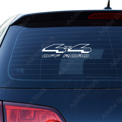 4x4 Schriftzug Off Road mit Schatten Aufkleber - Beispielansicht