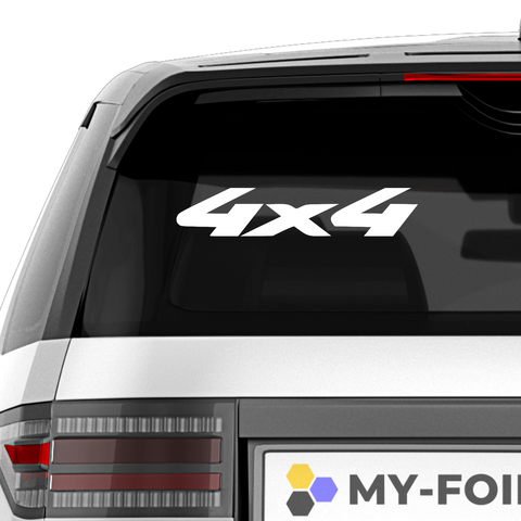 4x4 Schriftzug kursiv Aufkleber - Beispielansicht