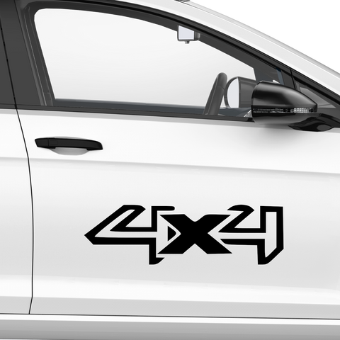 4x4 Schriftzug nicht ausgefüllt Aufkleber - Beispielansicht