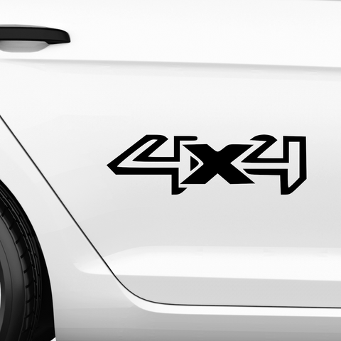 4x4 Schriftzug nicht ausgefüllt Aufkleber - Beispielansicht