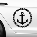 Anker mit Seil als Kreis Aufkleber - Beispielansicht