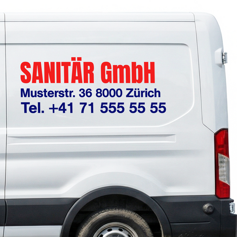 Autobeschriftung online gestalten (Wunschtext)