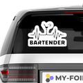 Bartender Cocktailglas Aufkleber - Beispielansicht