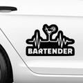 Bartender Cocktailglas Aufkleber - Beispielansicht