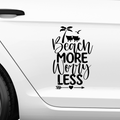 Beach more worry less Aufkleber - Beispielansicht