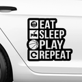 Eat Sleep play repeat Aufkleber - Beispielansicht
