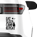 Eat sleep camp repeat Aufkleber - Beispielansicht