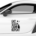 Eat sleep camp repeat Aufkleber - Beispielansicht