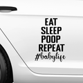Eat sleep poop repeat Aufkleber - Beispielansicht