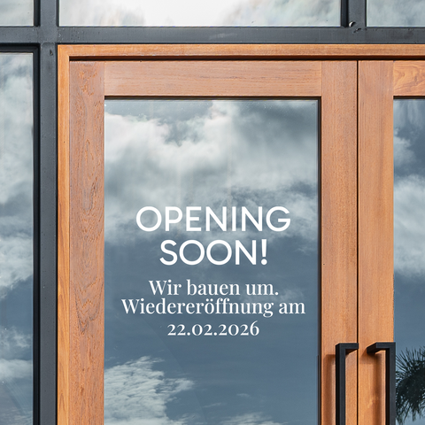 Glasbeschriftung Klebebuchstaben