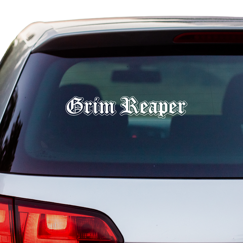 Grim Reaper Schriftzug Aufkleber - Beispielansicht