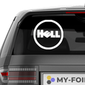 Hell Dell Fakelogo Aufkleber - Beispielansicht