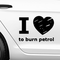 I Love Burn Petrol Aufkleber - Beispielansicht