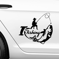 I Love Fishing Aufkleber - Beispielansicht
