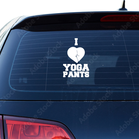 I Love Yoga Pants Aufkleber - Beispielansicht