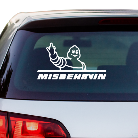 Misbehaving Michellin Fakelogo Aufkleber - Beispielansicht