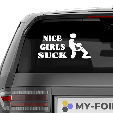 Nice Girls Suck Aufkleber - Beispielansicht