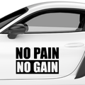 No Pain no Gain Aufkleber - Beispielansicht