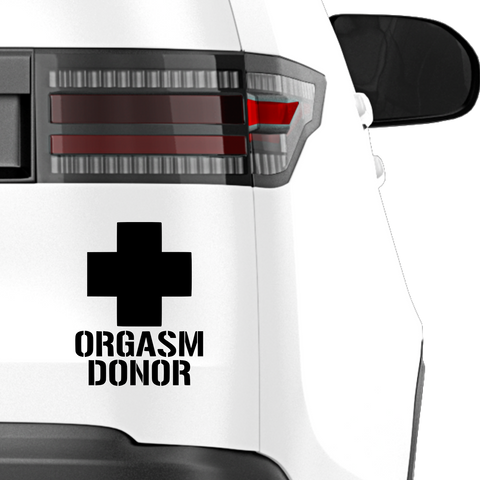 Orgasm Donor Aufkleber - Beispielansicht