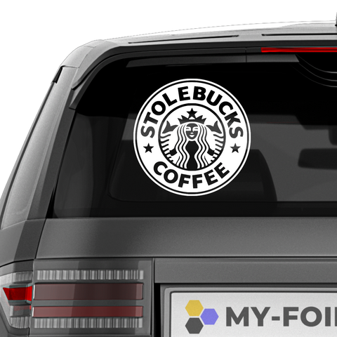StoleBucks StarBucks Fakelogo Aufkleber - Beispielansicht