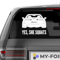 Supra Yes She Squat Aufkleber - Beispielansicht