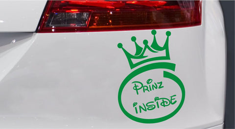 Prinz inside Baby Autoaufkleber mit Krone