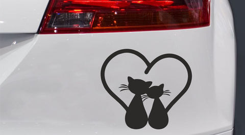 Katzen mit Herz Autoaufkleber