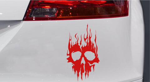 Totenkopf-Skull Fire Autoaufkleber