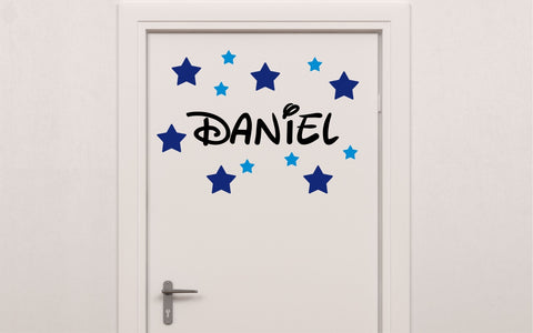 Sternen Aufkleber mit Wunschname Türaufkleber für Kinderzimmer