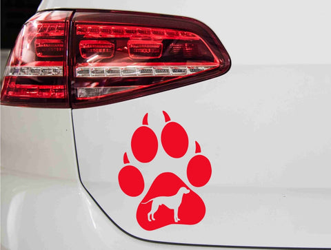 aufkleber-hundepfote-pointer-hunderasse-rot