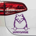 aufkleber-portrait-american-eskimo-hund-violett