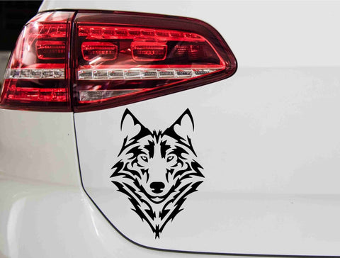 Wolfskopf Tribal Autoaufkleber