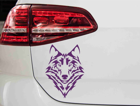 Wolfskopf Tribal Autoaufkleber